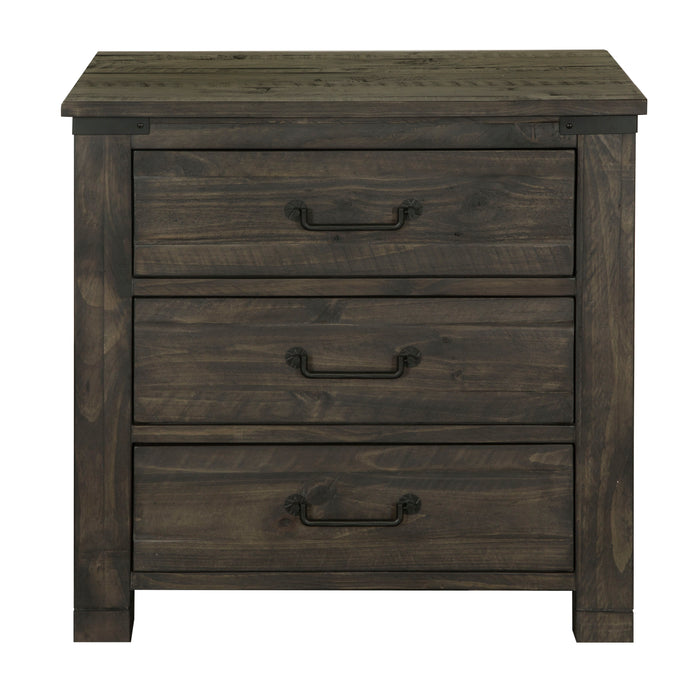 Abington - 3 Drawer Nightstand In Weathered Charcoal