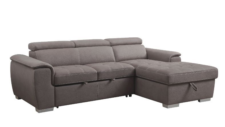 Haruko - Sectional Sofa - Light Brown Fabric