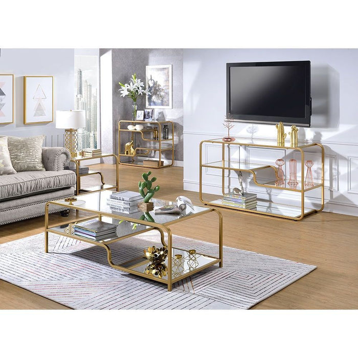 Astrid - Coffee Table - Gold & Mirror