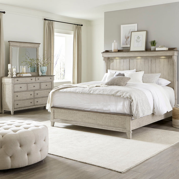 Ivy Hollow - Queen Mantle Bed, Dresser & Mirror - White