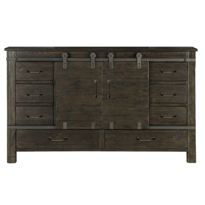 Abington - Sliding Door Dresser In Weathered Charcoal