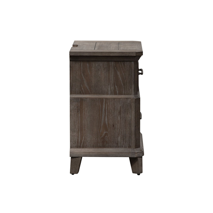 Artisan Prairie - 2 Drawer Night Stand With Charging Station - Dark Brown