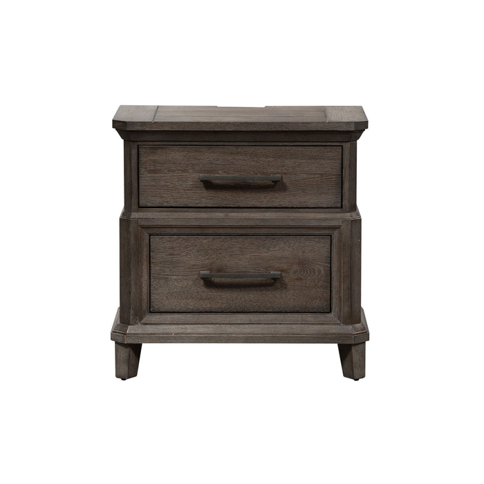 Artisan Prairie - 2 Drawer Night Stand With Charging Station - Dark Brown