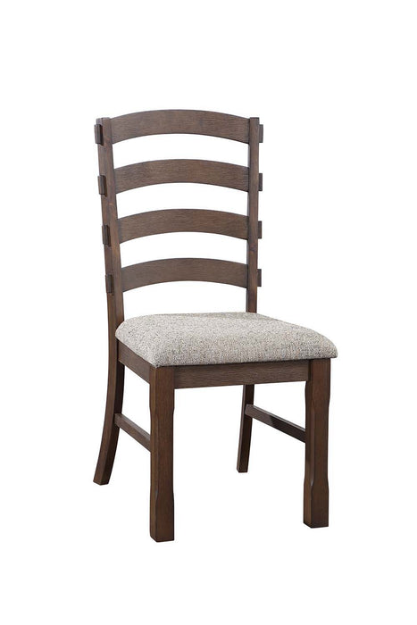 Pascaline - Side Chair - Gray Fabric, Rustic Brown & Oak Finish