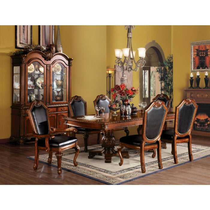 Chateau De Ville - Dining Table With Double Pedestal - Dark Brown - 46"