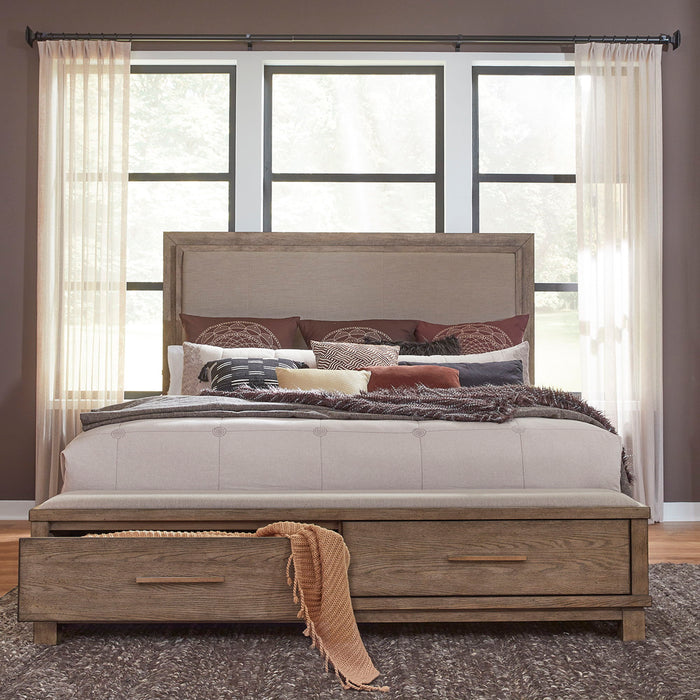 Canyon Road - King Storage Bed - Light Brown