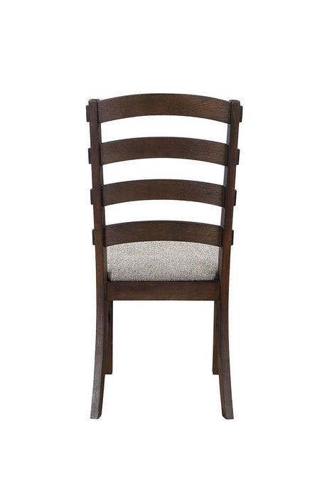 Pascaline - Side Chair - Gray Fabric, Rustic Brown & Oak Finish