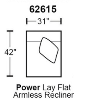 Catnapper McPherson Power Lay Flat Armless Recliner in Buff 62615 image