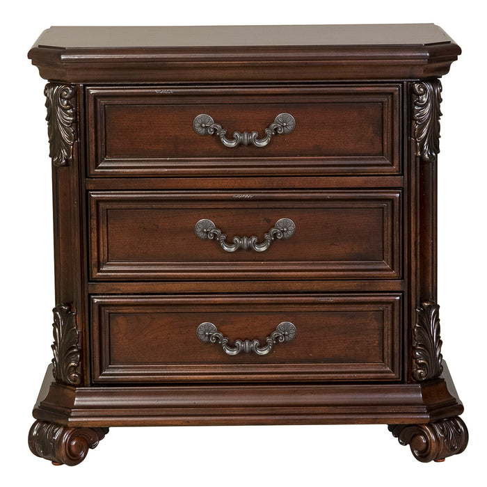 Messina Estates - 3 Drawer Night Stand - Dark Brown