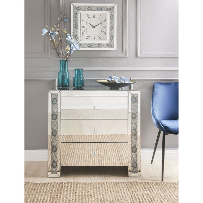 Sonia - Accent Table - Mirrored & Faux Agate - 32"