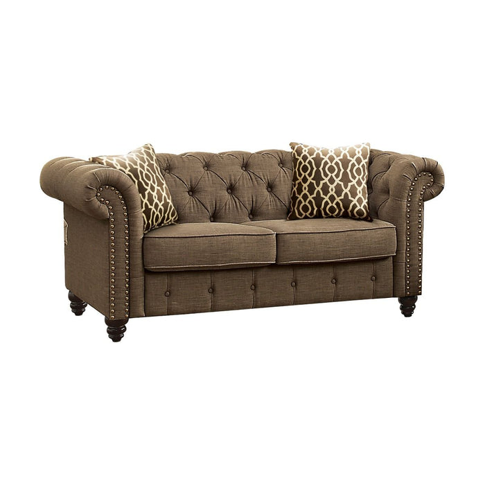 Aurelia - Loveseat - Brown Linen