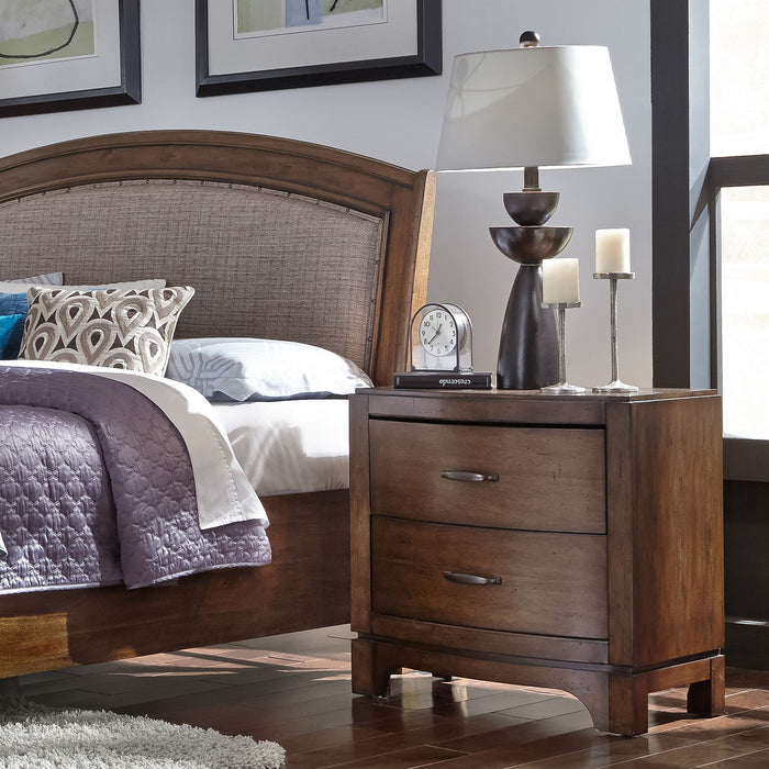 Avalon - Night Stand - Dark Brown - Acacia Veneers