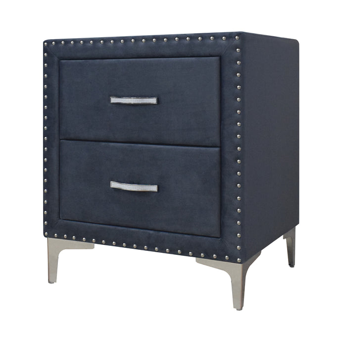 Lucinda - Nightstand - Dark Gray - W / Glass