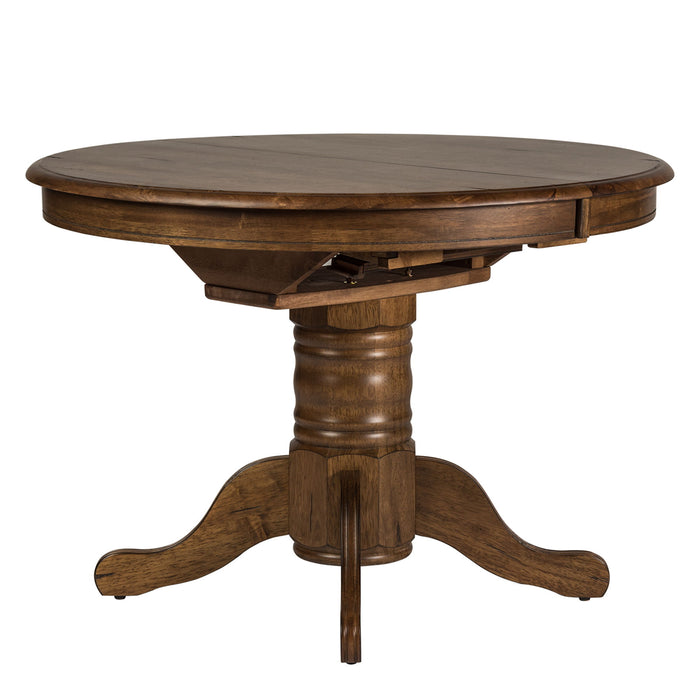 Carolina Crossing - Pedestal Table - Dark Brown