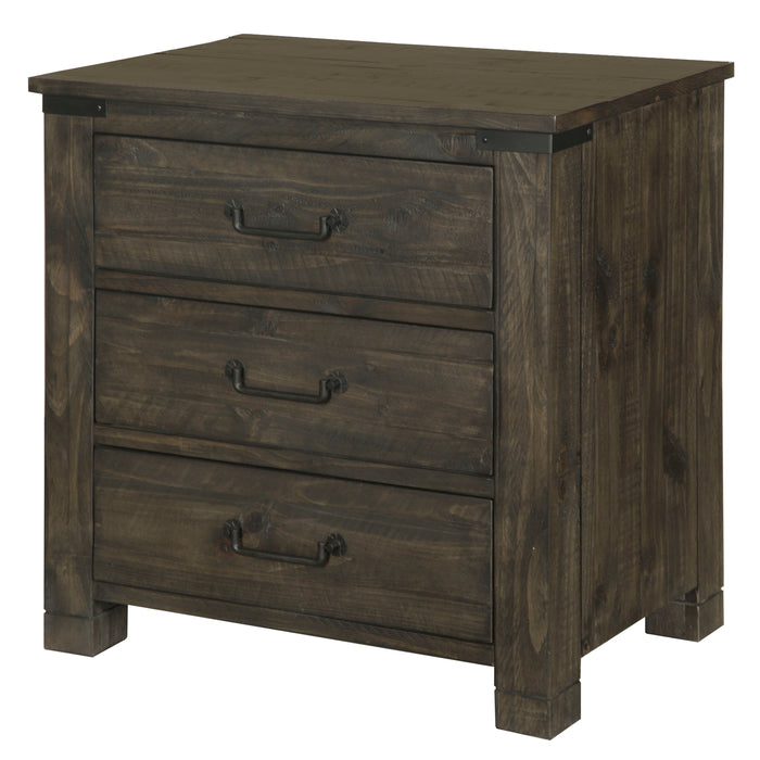 Abington - 3 Drawer Nightstand In Weathered Charcoal