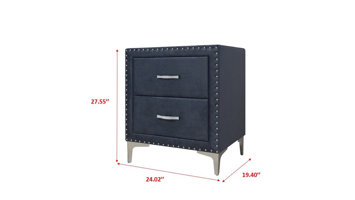 Lucinda - Nightstand - Dark Gray - W / Glass