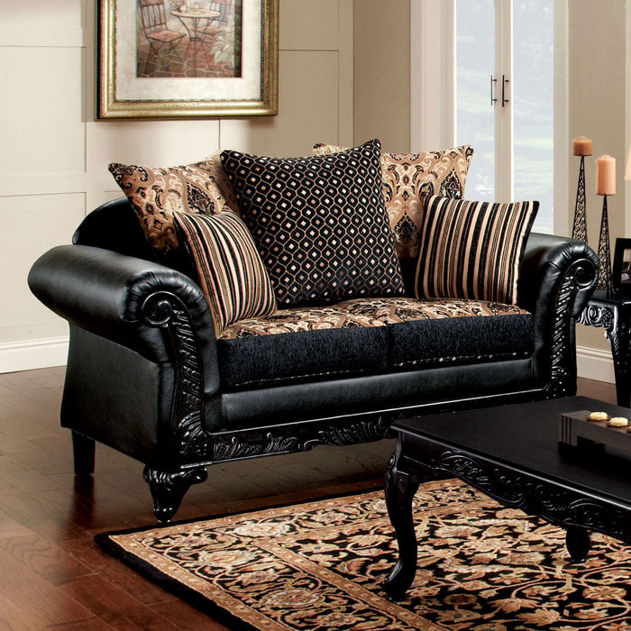 Theodora - Loveseat - Tan / Black