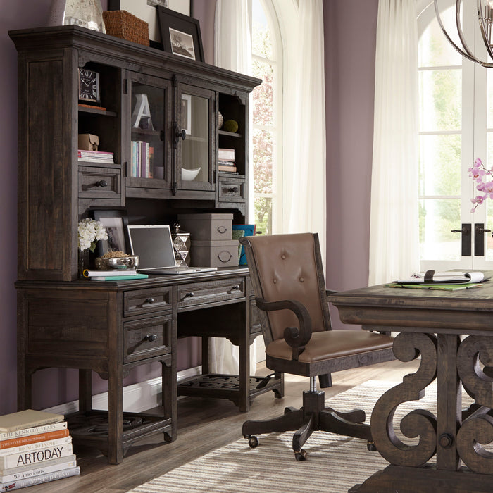 Bellamy - Desk With Hutch In Weathered Peppercorn