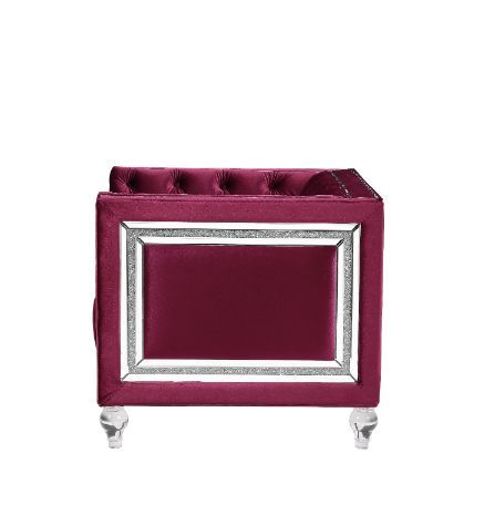 Heibero - Chair - Burgundy Velvet - 31"