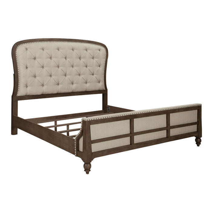 Americana Farmhouse - Queen Shelter Bed - Light Brown