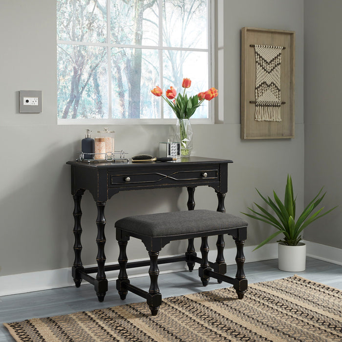 Ashton - Accent Vanity Desk and Stool - Black