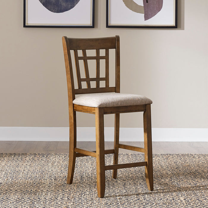 Santa Rosa - 24" Lattice Back Counter Chair - Light Brown