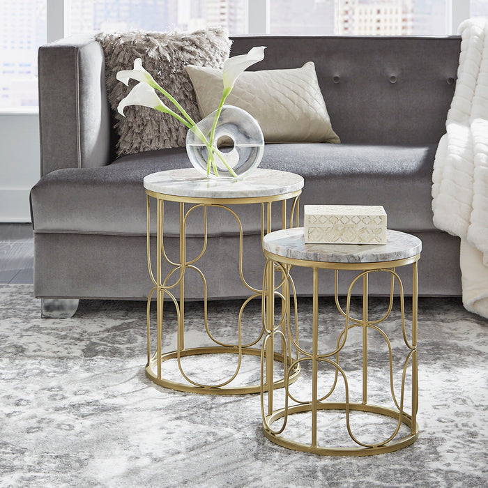 Verona - Accent Tables - Pearl Silver