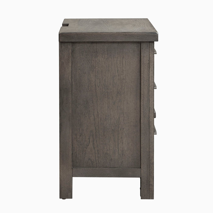 Modern Farmhouse - 3 Drawer Night Stand - Gray