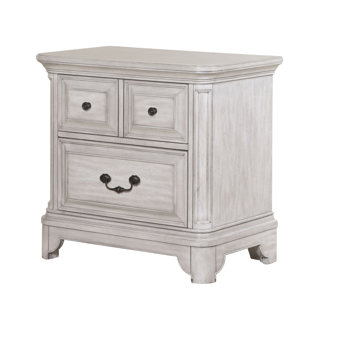 Windsor Lane - 2 Drawer Nightstand In Weathered Grey