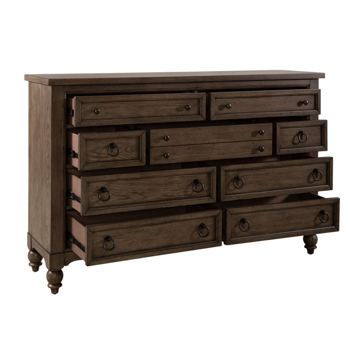 Americana Farmhouse - 9 Drawer Dresser - Light Brown