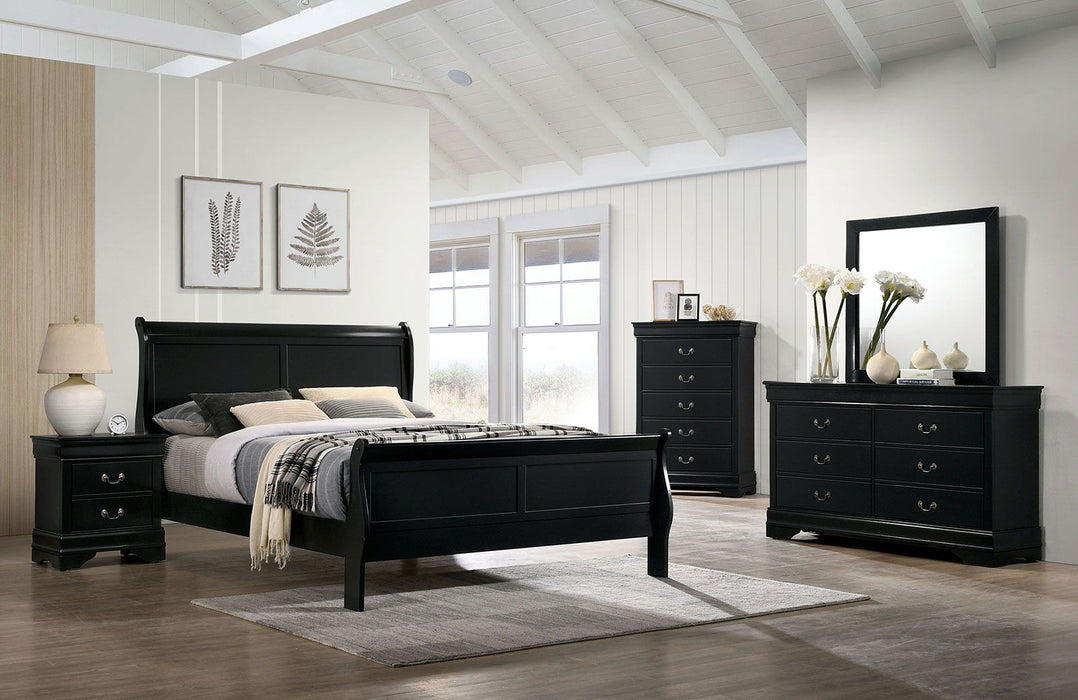 Louis Philippe - Full Bed - Black