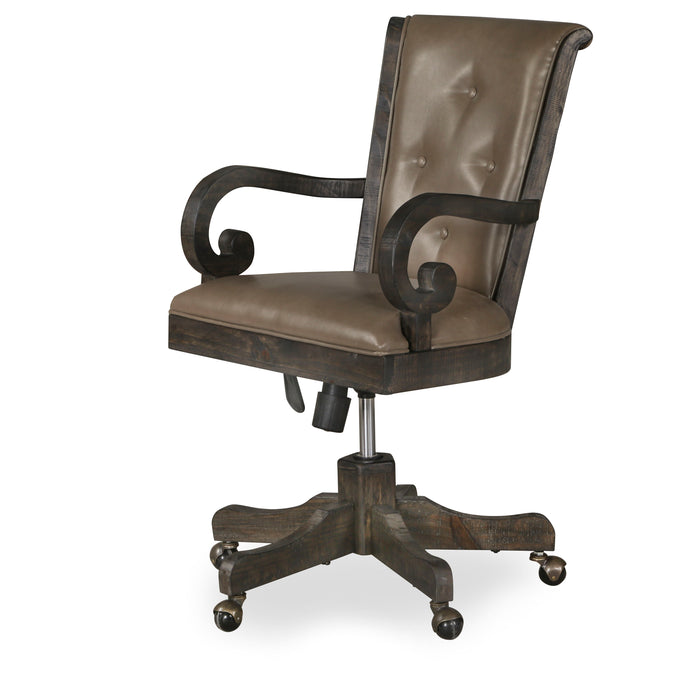 Bellamy - Fully Upholstered Desk Chair In Weathered Peppercorn