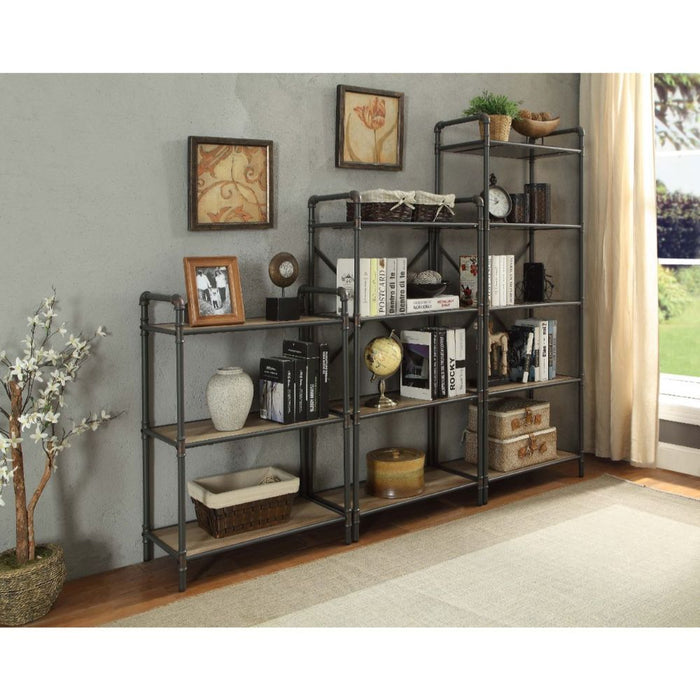 Itzel - Bookshelf - Antique Oak & Sandy Gray - 36"