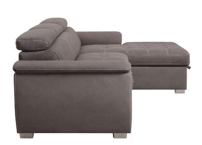 Haruko - Sectional Sofa - Light Brown Fabric