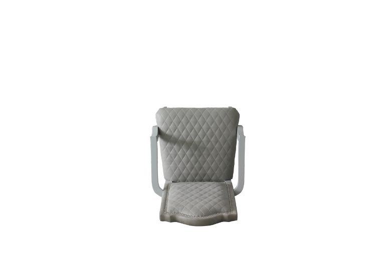 House - Marchese Chair (Set of 2) - Two Tone Gray Fabric & Pearl Gray Finish