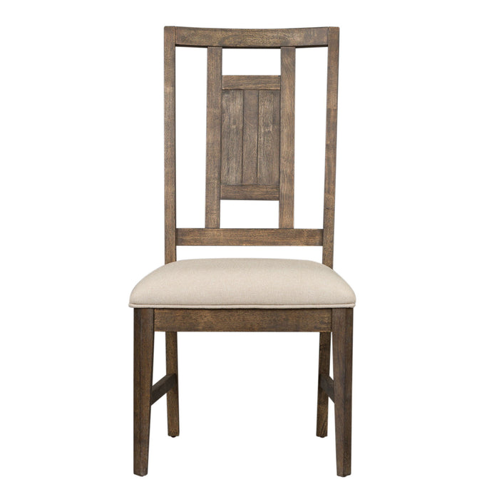 Artisan Prairie - Lattice Back Side Chair - Dark Brown