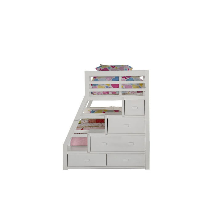 Jason - Twin Over Full Bunk Bed - White - 65"