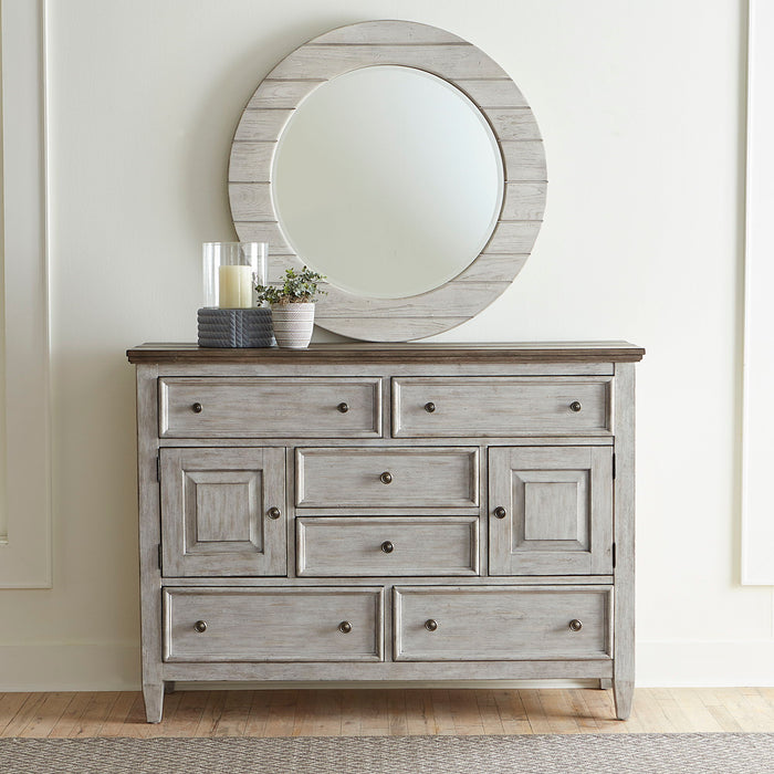 Heartland - Dresser & Round Mirror - White