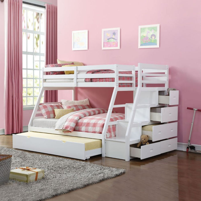 Jason - Twin Over Full Bunk Bed - White - 65"