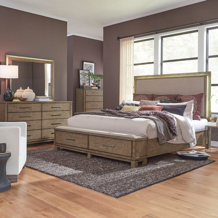 Canyon Road - Queen Storage Bed, Dresser & Mirror, Chest - Light Brown