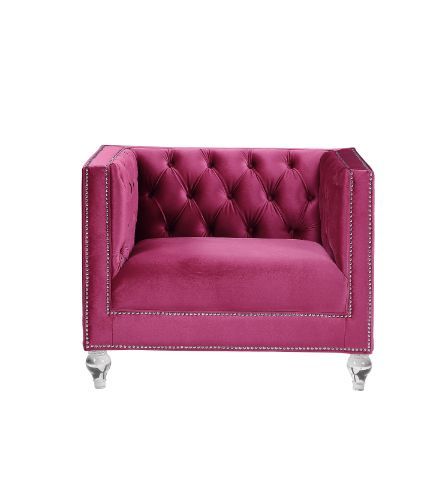 Heibero - Chair - Burgundy Velvet - 31"