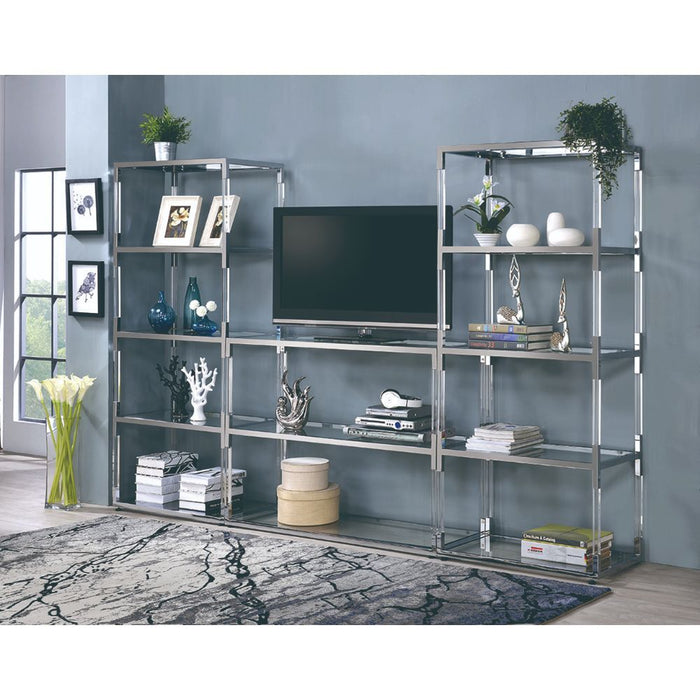 Raegan - TV Stand - Clear Acrylic, Chrome & Clear Glass