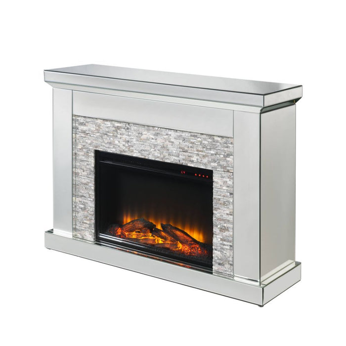 Laksha - Fireplace - Mirrored & Stone