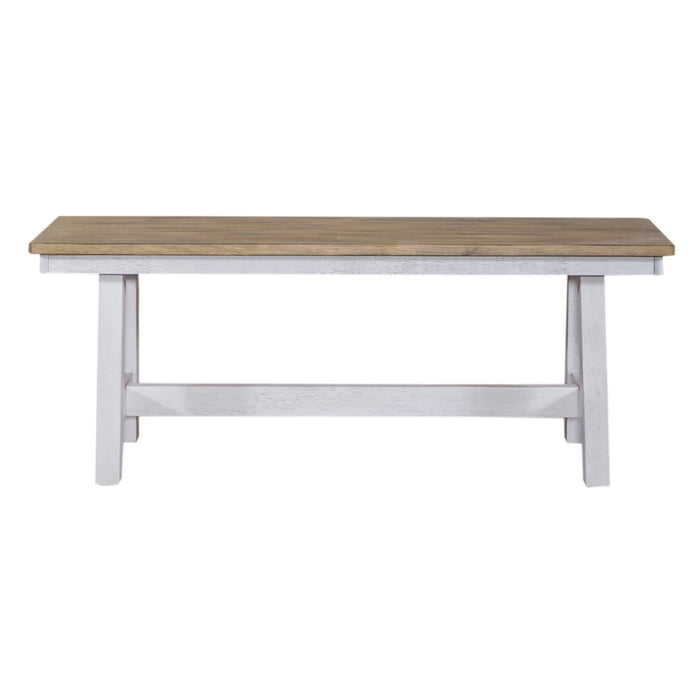 Lindsey Farm - Backless Bench - Weathered White