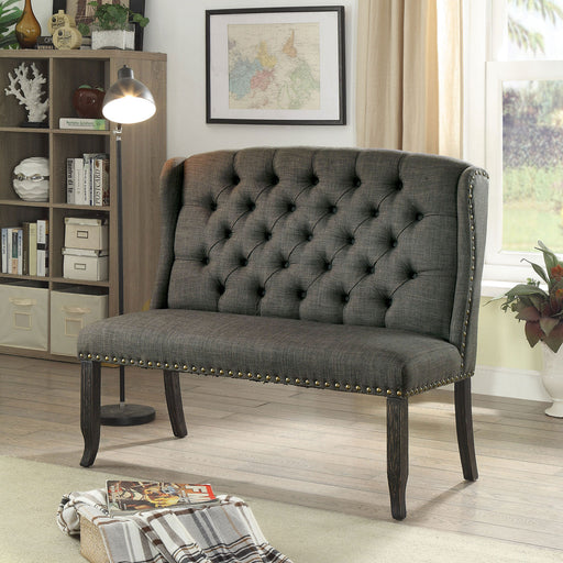 Sania III Gray 2-Seater Love Seat Bench image