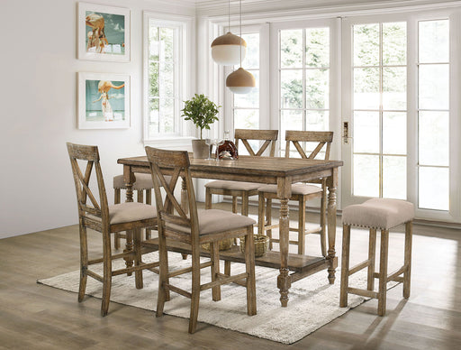 PLANKINTON 7 Pc. Counter Ht. Table Set w/ 2 Stools image