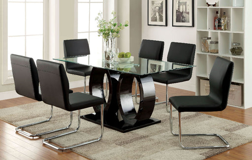 LODIA I Black 7 Pc. Dining Table Set image