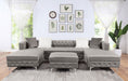 CIABATTONI Sectional w/ Ottoman, Gray image