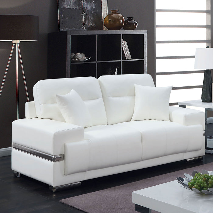 ZIBAK White/Chrome Love Seat, White image