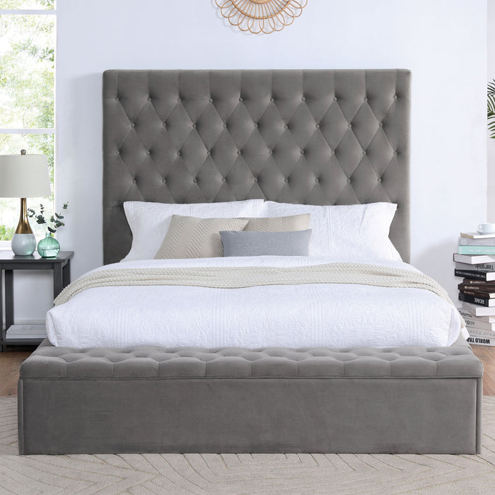 ATHENELLE Cal.King Bed, Gray image